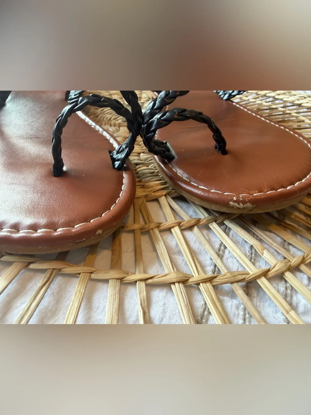 Braided Black Faux Leather Slide Sandals for Women - Casual Summer Shoes
